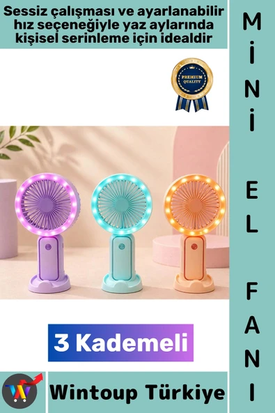 #Vantilatör Seyahat Tipi Kompakt Taşınabilir Hafif Sessiz Çalışma Ev Ofis Yaz Serinleme Sevimli Şık Renkli 3 Kademeli Şa ürün görseli 1