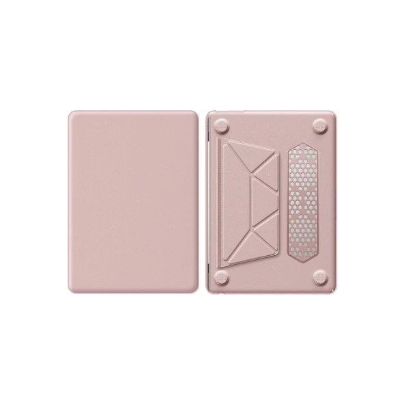 Apple Macbook Pro 14 2021 Macbook Deri Kapak - Pembe - Resim 2