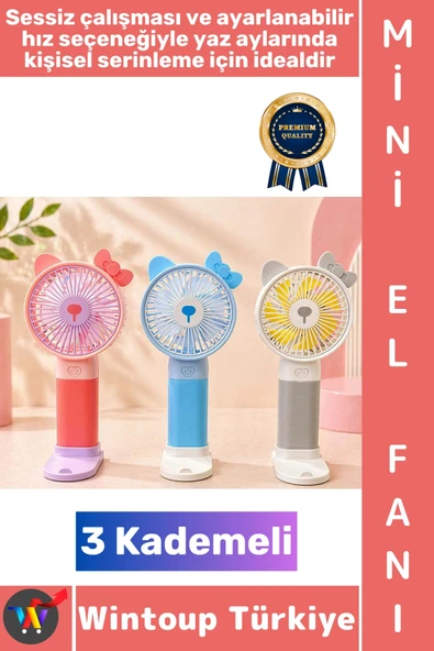 #Vantilatör Seyahat Tipi Kompakt Taşınabilir Hafif Sessiz Çalışma Ev Ofis Yaz Serinleme Şık Sevimli Model 3 Kademeli Şar ürün görseli 1