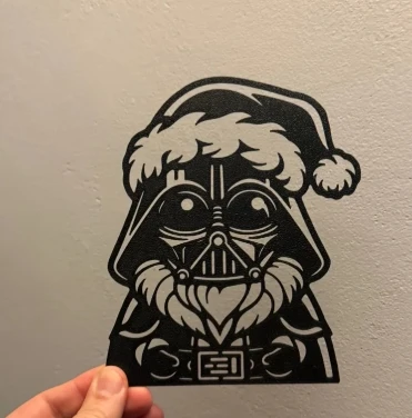 Star Wars Darth Vader Noel Baba Tasarımlı Duvar Dekoru - 3D Yazıcı Baskı Dekoratif Tablo ürün görseli 1