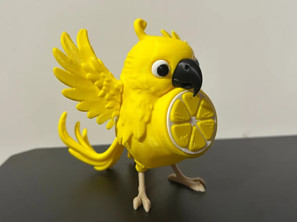 Limon Gövdeli Tropikal Kuş Figürü - 3D Yazıcı Tasarımı Dekoratif Biblo - Mutfak ve Ofis Aksesuarı ürün görseli 1