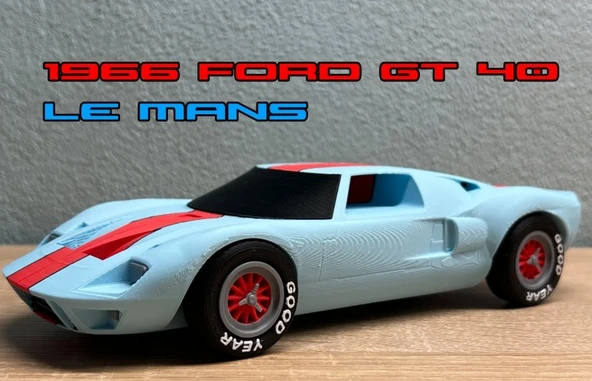 1966 Ford GT40 Le Mans Dekoratif Model - 3D Yazıcı Efsane Yarış Arabası Biblo - Koleksiyoner Hediyesi ürün görseli 1