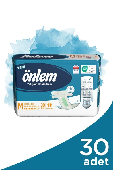 ÖNLEM Hasta Bezi Bel Bantlı Tekstil Yüzey Medium Orta (30 ADET) ürün görseli 1