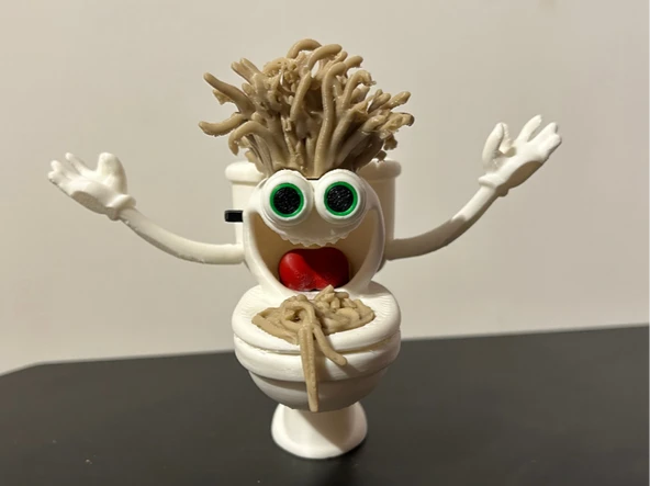 Spagetti Tuvalet Figürü - Komik ve Tuhaf 3D Yazıcı Dekoru ürün görseli 1