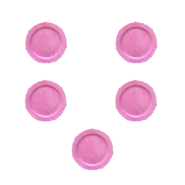 Omeyva Davet Parti Sunum Doğum Günü Pembe Renkli Sert Plastik Mika Tabak -26 Cm - 6 Adetlik 5 Paket ürün görseli 1