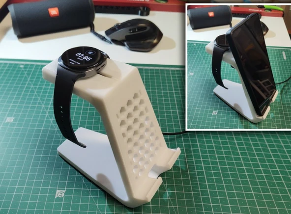 Telefon ve Akıllı Saat Standı | 3D Baskı Şarj ve Masaüstü Organizer ürün görseli 1