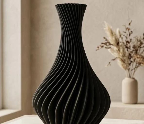 Spiral Modern Dekoratif Vazo | 3D Baskı Minimal Premium Tasarım ürün görseli 1