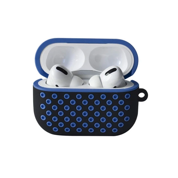 Apple Airpods Pro 2 (2.nesil) Spor Delikli Kılıf - Siyah-mavi ürün görseli 1