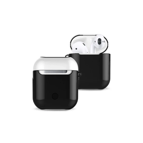 Apple Airpods 2 (2.nesil) 3in1 Kılıf - Siyah-beyaz ürün görseli 1