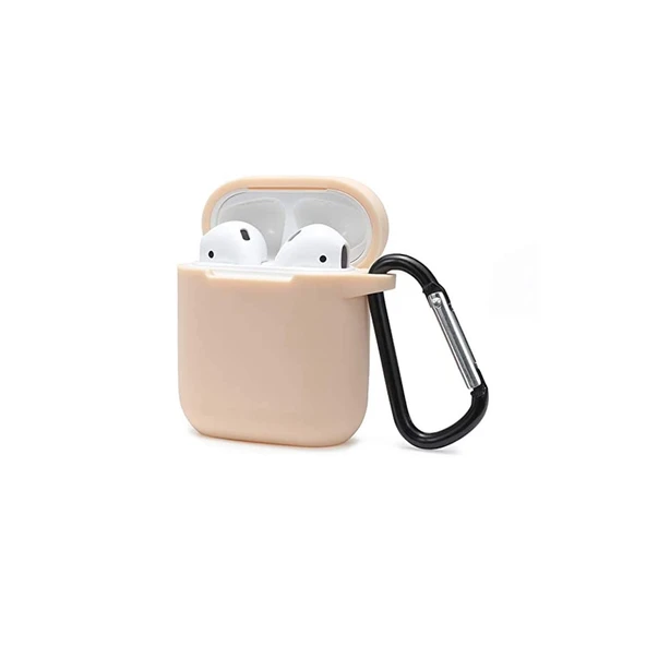 Apple Airpods 2 (2.nesil) Sert Silikon Kılıf - Bej ürün görseli 1
