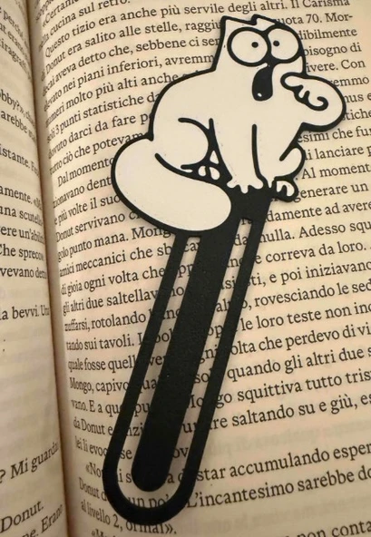Komik Kedi Kitap Ayracı | 3D Baskı Sevimli Bookmark Kitap Tutucu ürün görseli 1