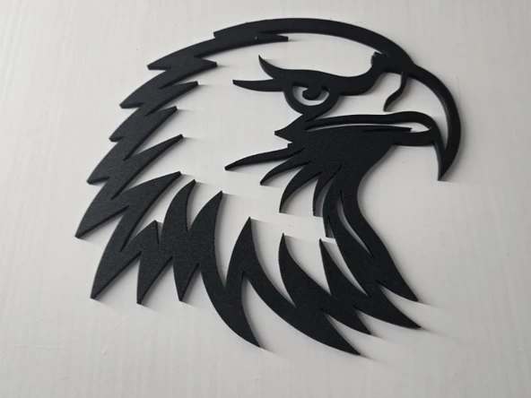 Kartal Duvar Dekoru | 3D Baskı Modern Metal Görünümlü Duvar Süsü ürün görseli 1