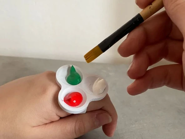 Mini Parmak Paleti – 3D Baskı Taşınabilir Boya Karıştırma Paleti ürün görseli 1