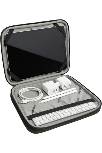 NS reliable NS 9-11 inç Suya Dayanıklı Laptop Tablet Kılıfı Darbe Koruyucu Fermuarlı Çanta (26x21x2 cm) - Siyah ürün görseli 1