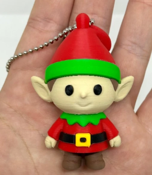 Özel Tasarım 3D Print Elf Anahtarlık - Renkli El Boyaması Görünümlü Dekoratif Figür ürün görseli 1