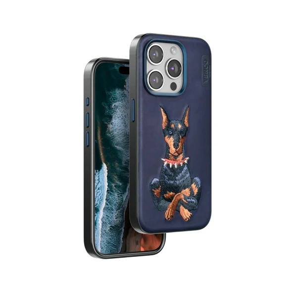 Venco Apple İphone 15 Pro Max Perma Desenli Kapak - Lacivert ürün görseli 1