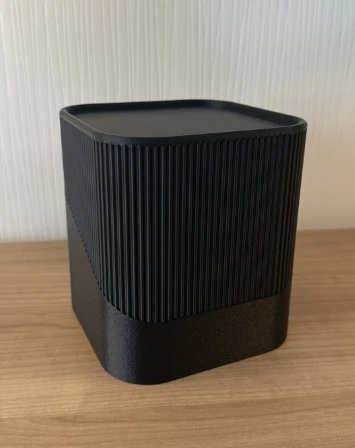 Modern Fitilli Masaüstü Mini Çöp Kovası - 3D Yazıcı Özel Tasarım Antrasit Çöp Kutusu ürün görseli 1
