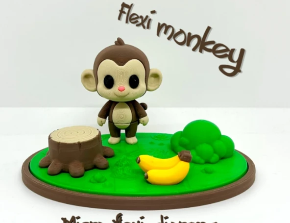 Flexi Monkey & Orman Diorama Seti ürün görseli 1