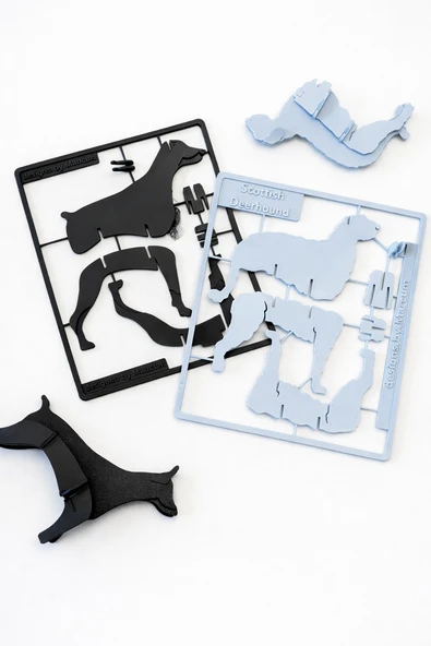 3D Köpek Puzzle Modeli – Scottish Deerhound Kendin Yap Figür | Dekoratif Hobi Ürünü ürün görseli 1
