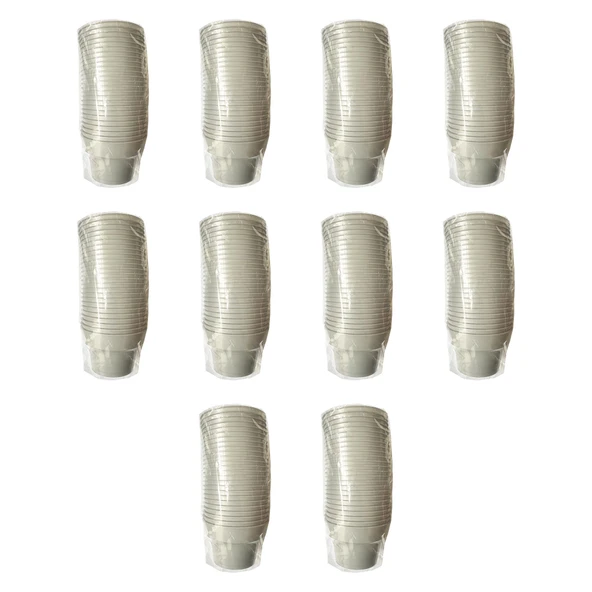 Omeyva Renkli Sert Mika Plastik Kristal Bardak - Gümüş Gri - 6 Oz / 180 CC - 250 Adet ürün görseli 1