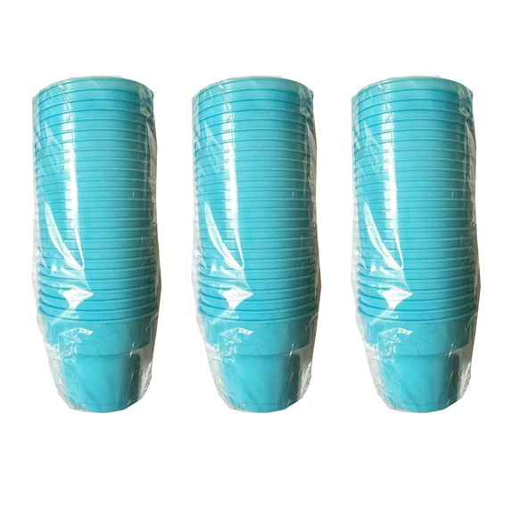Omeyva Renkli Sert Mika Plastik Kristal Bardak - Turkuaz - 6 Oz / 180 CC - 75 Adet ürün görseli 1