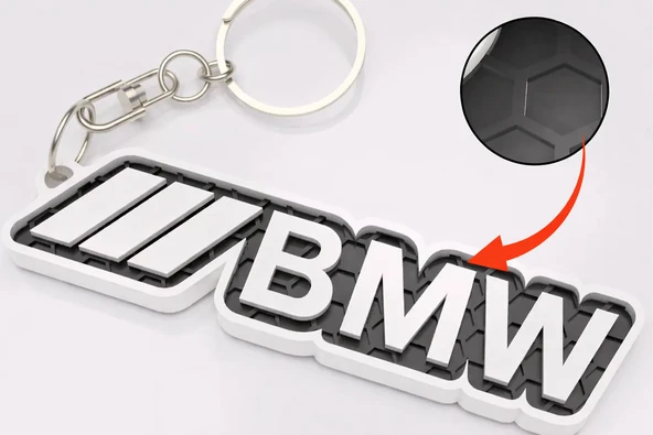 BMW Logolu 3D Baskı Anahtarlık – Petek Desenli Premium Araba Anahtarlığı, Şık Oto Aksesuar ürün görseli 1