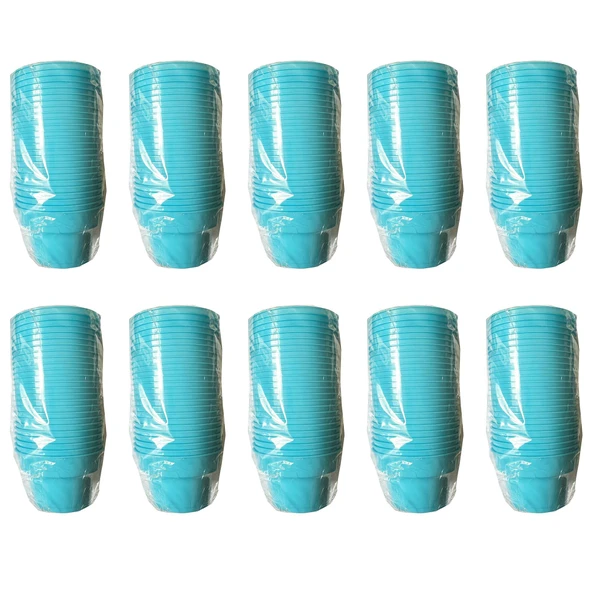 Omeyva Renkli Sert Mika Plastik Kristal Bardak - Turkuaz - 6 Oz / 180 CC - 250 Adet ürün görseli 1