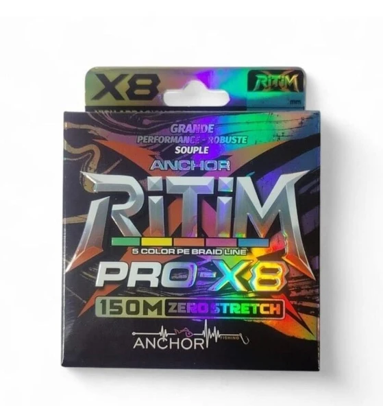 Çapa Anchor Ritim 8X 150m Pe Multicolor İp-Örgü Misina  0.13 mm - 11.4 kg ürün görseli 1