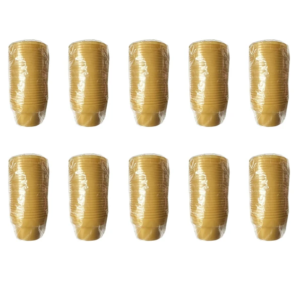Omeyva Renkli Sert Mika Plastik Kristal Bardak - Altın - 6 Oz / 180 CC - 250 Adet ürün görseli 1