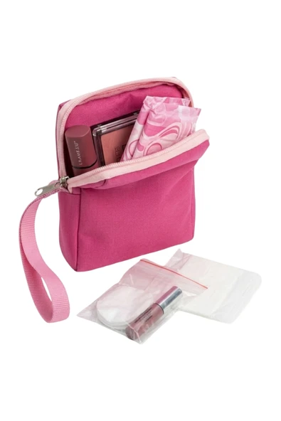 NS reliable Pembe Kadın Hijyenik Ped Saklama Çantası - Mini Organizer Düzenleyici Kılıf - 10x14x3 cmv ürün görseli 1