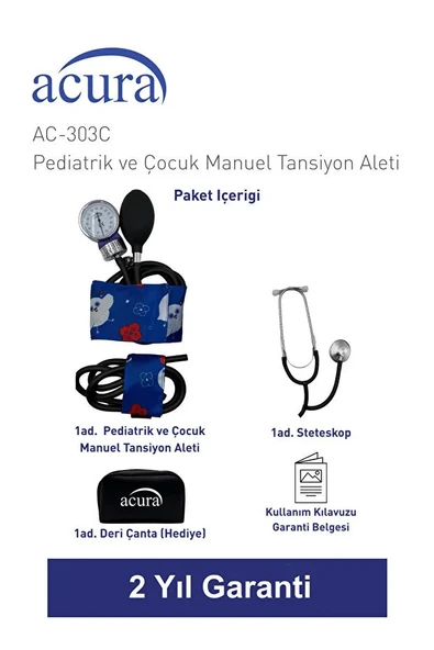 Bebek ve Çocuklar İçin Özel Tasarım Manuel Tansiyon Aleti Seti (AC-303C) ürün görseli 1