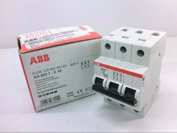 ABB 3x10A C TİPİ K OTOMAT / ABB 2CDS233001 R0104 SH 203T-C10 ürün görseli 1