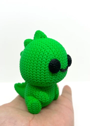 Örgü Görünümlü Sevimli Dinozor Figürü - 3D Yazıcı Baskısı Amigurumi Stili Biblo ürün görseli 1