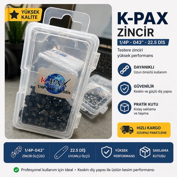 K-PAX 1/4P - 043'' 22.5 DİŞ ŞARJLI TESTERE ZİNCİRİ ürün görseli 1