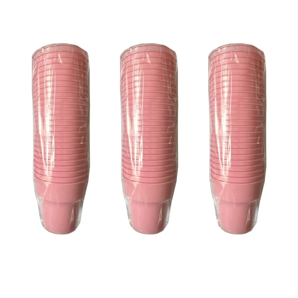 Omeyva Renkli Sert Mika Plastik Kristal Bardak - Pembe - 6 Oz / 180 CC - 75 Adet ürün görseli 1