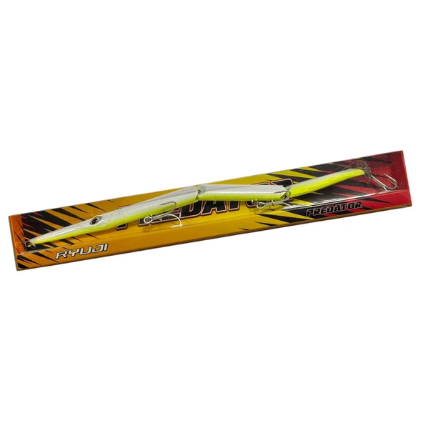 Ryuji Predator 25.5cm 30.6gr Sinking Maket Balık  White Glow ürün görseli 1