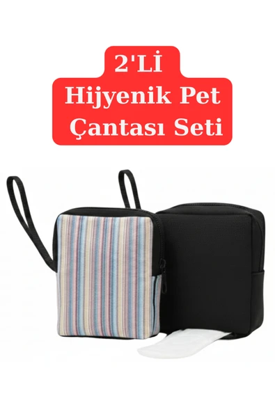 NS reliable 2'li Kadın Çanta Içi Hijyenik Ped Saklama Koruma Çantası Düzenleyici Organizer-10x14x3 cm ürün görseli 1