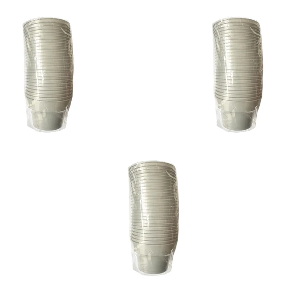 Omeyva Renkli Sert Mika Plastik Kristal Bardak - Gümüş Gri - 6 Oz / 180 CC - 75 Adet ürün görseli 1