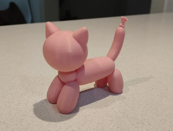 Balon Kedi Figürü – 3D Baskı Modern Pop Art Dekor ürün görseli 1