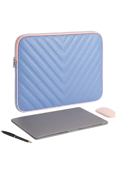 NS reliable 15-15.6 inç Macbook Air Pro Uyumlu Darbeye Dayanıklı Deri Laptop Çantası - Koruyucu Kılıf Mavi ürün görseli 1