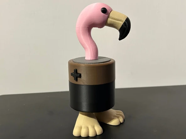 Flamingo Pil Adam Figürü - 3D Yazıcı Absürt Tasarım Biblo - Sürrealist Hibrit Heykelcik ürün görseli 1