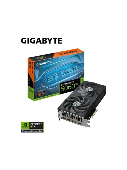 Gigabyte RTX 5060 TI Eagle OC 8G GV-N506TEAGLE OC-8GD 128 Bit GDDR7 8 GB Ekran Kartı ürün görseli 1