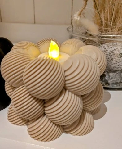 Modern Geometrik Bubble Tasarım Dekoratif Mumcular - Estetik Tealight Şamdan Takımı ürün görseli 1