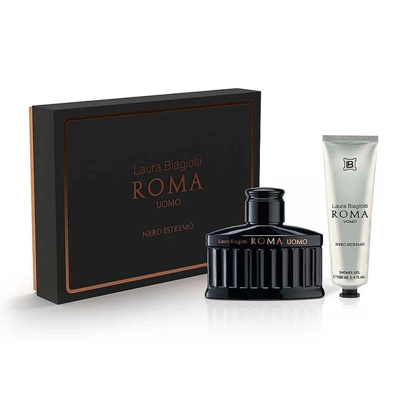 Laura Biagiotti Roma Uomo Nero Estremo Edp Intense 125 ml Erkek Parfüm Set ürün görseli 1