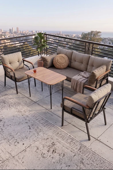 Ekon Serisi Balkon Oturma Koltuk Takımı, 1 Adet Üçlü 2 Adet Tekli Koltuk ürün görseli 1