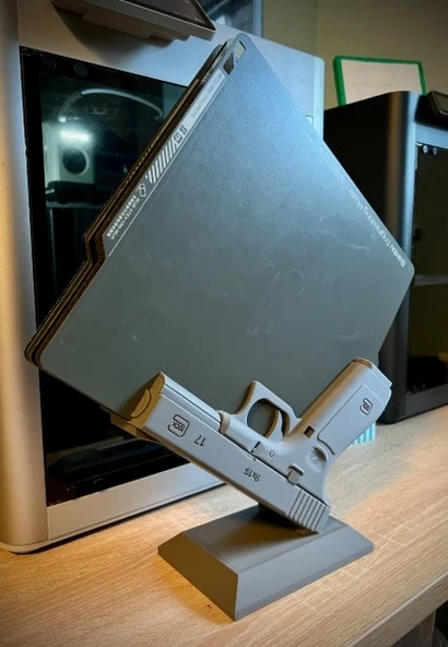 3D Tasarım Modern Tabanca Kartvizitlik - Dekoratif Masaüstü Not Tutucu & Ofis Aksesuarı ürün görseli 1