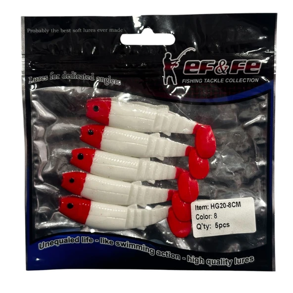 Effe Sasi Salmon 8cm 5gr 5 Adet Silikon Yem  8 ürün görseli 1