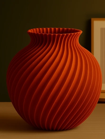 Modern Çizgili Dekoratif Vazo - Minimalist İskandinav Tarzı Ev Aksesuarı ürün görseli 1