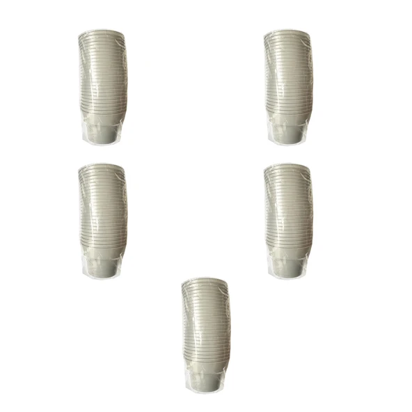 Omeyva Renkli Sert Mika Plastik Kristal Bardak - Gümüş Gri - 6 Oz / 180 CC - 125 Adet ürün görseli 1