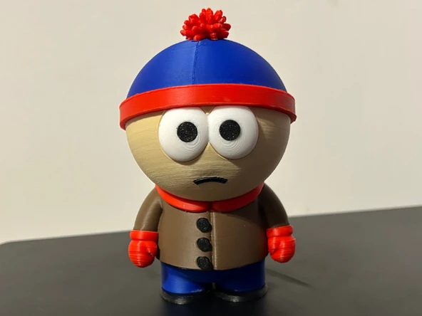 Stan Marsh Figürü - 3D Yazıcı South Park Biblo - Kırmızı Ponponlu Şapkalı Koleksiyon Figürü ürün görseli 1